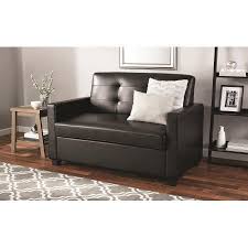 Mainstays Loveseat Sleeper Sofa Twin Black Faux Leather Walmart Com Leather Sleeper Sofa Sofa Bed Set Love Seat