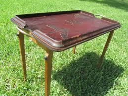 Butler Tray Vintage Tray Solid Wood Tray Table Folding Table Mid Century Hunting Decor Tray Stand Tv Tray Duck Vintage Vintage Trays Tray Decor Hunting Decor