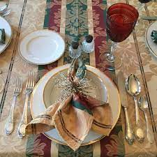 Tablecloth 8 Napkins 110 X 60 Rich Jacquard Festive Holiday Etsy Table Cloth Holiday Festival Napkins Set