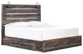 Large scaled dark colored handles. Drystan King Panel Bed With 4 Storage Drawers B211b54 B10014 B21156 B21158 B21160 Complete Beds Lower Valley Furniture