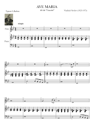 Vavilov himself published and recorded it on the melodiya label with the ascription to anonymous in 1970. Ave Maria De Vavilov Dit De Caccini Sheet Music For Piano Flute Solo Musescore Com