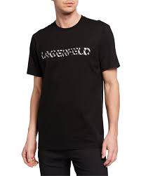 Karl Lagerfeld Foiled Stripe Logo Graphic Tee In Black Modesens In 2020 Mens Tshirts Karl Lagerfeld Men Shirts