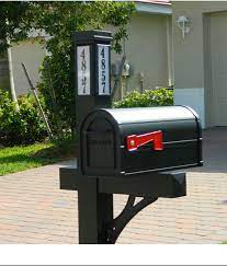 Decorative mailbox lamp post and light fixture combo 5. Solar Powered Mailbox Light Address Sign
