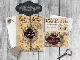 Harry Potter Wedding Invitation Set Marauder 39 S Map Printable Diy G Harry Potter Wedding Invitations Harry Potter Wedding Marauders Map Wedding Invitation