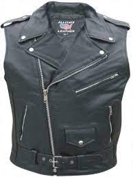 Allstate Leather Sleeveless Mens Classic Mc Jacket Black Leather Motorcycle Jacket Leather Motorcycle Jacket Mens Sleeveless Jacket