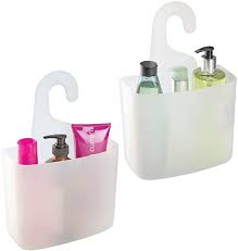 Amazon Com Mdesign Modern Plastic Shower Hanging Connecting Caddy Organizer Storage Basket For Bathroom Shower To In 2020 Bathroom Tub Shower Shower Caddy Shower Tub