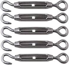 Turnbuckles are usually used in control systems to apply the proper amount of tension to the cables. Amazon Com Bqlzr M4 Stainless Steel 304 Hook Eye Turnbuckle Wire Rope Tension Pack Of 5 Home Improvement