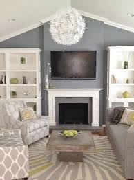 Paint Living Room Grey White Custom Built In Cabinets Living Room Grey Grey Family Rooms Home Living Room