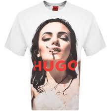 HUGO Duwedie T Shirt in White for Men
