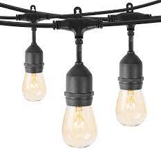 String lights come in a range of styles for a classic cafe or bistro lighting look, choose a strand of globe string lights. Amazon Com Brightown Weatherproof Outdoor String Lights Ambience Pro 48 Ft Dimmable Hanging Vintage Edison Bulbs For Bistro Patio Cafe Backyard Garden Porch 24 Sockets 26 Bulbs Garden Outdoor