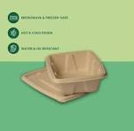 750ml (25oz) Rectangular Sugarcane Bagasse Container with Lid