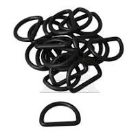 20pcs Black 2.5cm Multi-function Plastic Round D Shape Ring Buckle