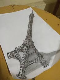 3d Drawing Of The Magnificent Eiffel Tower One Of The Seven Wonders Of The World Eiffel Tower Drawing 3d Pencil Drawings Drawings