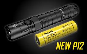 Long battery life and rechargeable: Nitecore New P12 1200 Lumen 21700 Tactical Flashlight