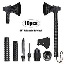 Black And White Hatchet Liantral Outdoors Camping Axe Multi Tool Detachable Hatchets Camping Axe With Sheath Set For Camping Hiking Survival Gear Survival Backpack Best Survival Gear