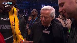 Kraft was joined by entrepreneur michael rubin as the two offered support to meek, who was sentenced to two to four years in prison in november for. Sb Nation On Twitter Robert Kraft Wearing The Championships Chain Meek Mill Gave Him Nbaallstar