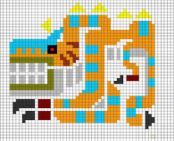Onster Hunter Tigrex Icon Cross Stitch Pattern In 2020 Cross Stitch Patterns Cross Stitch Pixel Art