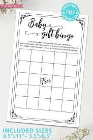 Baby Shower Bingo Game Printable Rustic Style Press Print Party