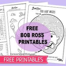 He never even used a light sketch and yet these pages appear to be made with a huge marker!!! Bob Ross Free Activity Printables My Traveling Roads