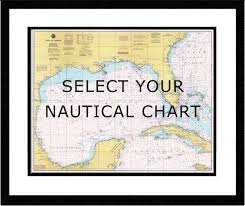 framed nautical chart