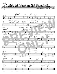 Check spelling or type a new query. I Left My Heart In San Francisco Noten Tony Bennett Real Book Melodielinie Text Akkorde