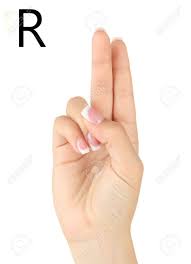 The american sign language (asl) alphabet. Finger Spelling The Alphabet In American Sign Language Asl Letter R Stock Photo Picture And Royalty Free Image Image 22021903