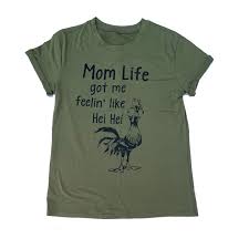 Mom Life Shirts Got Me Feelin Like Hei Hei Women Short Sleeve Graphic T Shirt Casual Blouse Thanksgiving Funny Tops