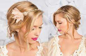 Tessa Kim Wedding Hair Accessories And Veils Blush Pink Bridal Feather Fasc Wedding Hair Accessories Vintage Bridal Hair Accessories Trendy Wedding Hairstyles