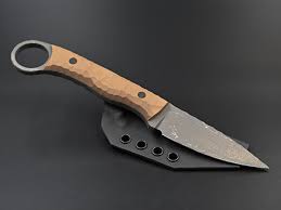 Shows jim wester forging a knife for wood carving in his forge shop on waldron. Tactical Knife With Ring Handle Creed Forge Works
