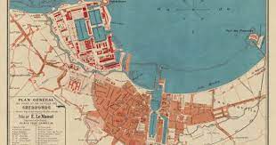 Cherbourg Map Old Map Of Cherbourg Print La Carte De Etsy Old Map Map Vintage Maps