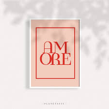 Amore Blush Red Version Print Italian Love Word Wall Art Pink And Red Art Print Italian Language Print Modern Love Sign Art Amore Art In 2020 Word Wall Art Red Art