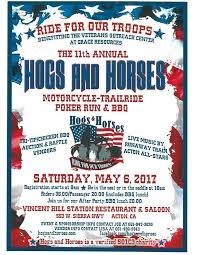 Acton Ca May 6 2017 Hogs Horses Ride For Our Troops Proceeds Benefit The Veterans Outreach At Grace Resource Motorcycle Events Poker Run Charity Events