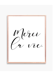 Merci La Vie Printable Art French Decor Gratitude Quotes Etsy In 2020 French Words Paris Quotes Paris Wall Decor