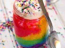 Rainbow Cake In A Jar Recipe Dessert Recipes Desserts Sweet Treats