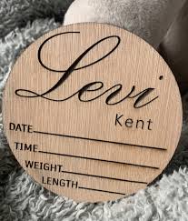 Custom Birth Announcement Disc, Engraved Baby Stats, Personalized Keepsake,  Baby Name Plaque, Custom Baby Gift