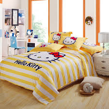 Amherst yellow by madison park $157.50 to $183.75 sale! Lovely 4pcs Hello Kitty Bed Linen Set Queen King Full Size Yellow Striped Quilt Cover Set With Kids Bedsheet Bed Delivery Bed Linen Setbed Linen Aliexpress