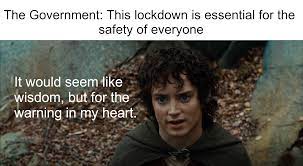 Lord Of The Rings Lockdown Meme In 2021 Lord Of The Rings Christian Memes Frodo Meme