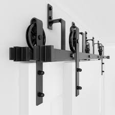 Check spelling or type a new query. Winsoon 4 18ft Bypass Sliding Barn Door Hardware Double Track Kit New Black Wheel
