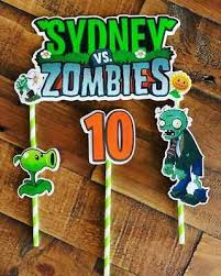 Personalized Plants Vs Zombies Cake Topper Party Favors Decoration In 2020 Zombie Birthday Parties Plants Vs Zombies Cake Plants Vs Zombies Birthday Party