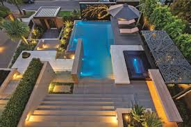 These delightful set of designs come from the stables of australian firm rolling stone landscapes. Resort Style Modern Landscaping In Melbourne Australia By Cos Design