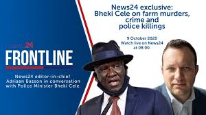 News is updated every minute. News24 Frontline Bheki Cele Talks Farm Murders Crime And Police Killings News24