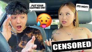 GETTING NAKED IN THE CAR TO SEE HOW HE REACTS! *HILARIOUS* 