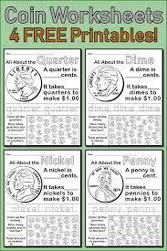 all about coins 4 free printable money worksheets supplyme