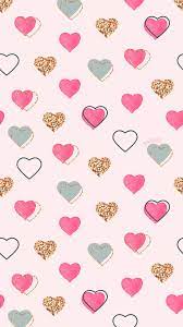 Phone Wallpapers Hd Pink Gold Pastel Hearts By Bonton Tv Free Backgrounds 1080x1920 Wa Iphone Wallpaper Pattern Pink Wallpaper Iphone Wallpaper Iphone Cute