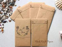 25 Custom Printed Seed Packets Brown Kraft Envelopes Etsy Gift Envelope Rustic Wedding Favors Seed Packets