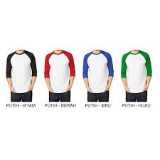 Namun, kamu harus memadukan warna. Kaos Raglan Cotton Combed 30s Lengan 3 4 Kombinasi Putih Lengan Variasi Banyak Warna Shopee Indonesia