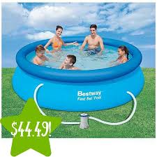 Kmart Bestway 10 X 30 Inflatable Fast Set Pool Kit Only 44 49 After Points Reg 100 Pool Kits Pool Pool Shock