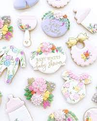 Garden Theme Baby Shower Cookies To Celebrate Baby Watts Design Inspired By The Lovely Baby Shower Cookies Baby Girl Cookies Baby Shower Desserts