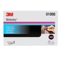 3M Wetordry Abrasive Sheet, 01998, 5-1/2 x 9 in, 3000, 50 sheet per box, 5  boxes per case