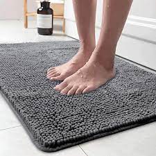 The rugs in your bathroom are a haven for mildew, bacteria and even fungi thanks to the abundance of warmth and moisture. Amazon Com Lochas Luxury Bathroom Rug Shaggy Bath Mat 24 X 36 Inch Washable Non Slip Bath Rugs For Bathroom Shower Soft Plush Chenille Absorbent Carpets Mats Gray Home Kitchen